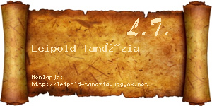 Leipold Tanázia névjegykártya